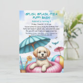 Puppy Splash Anniversaire Pool Party Invitation (Debout devant)