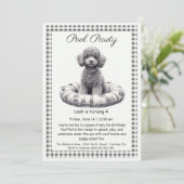 Puppy Splash Verjaardag Pool Party Uitnodiging (Staand voorkant)