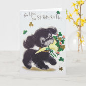Puppy St. Patrick's Day Wenskaart Kaart (Gele Bloem)