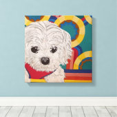 Puppy Stretched Canvas Print (Insitu (Houten vloer))