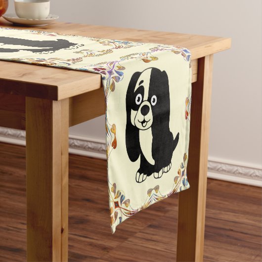 Puppy Table Runner Korte Tafelloper (Voorbeeld)