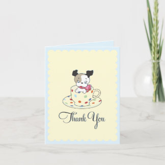 Puppy Teacup | Carte de remerciements rétro