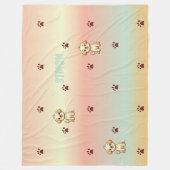  puppy-thema fleece deken ** 🐶💖 (Voorkant)