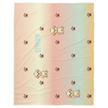  puppy-thema fleece deken ** 🐶💖