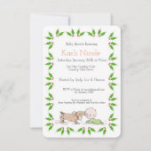 Puppy Theme Holiday Baby shower Invitation (Devant)