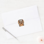 Puppy van de Yorkshire Terrier Driehoek Sticker (Envelop)