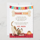 Puppy Verjaardag Paw-ty Puppy Dank je kaart (Voorkant)