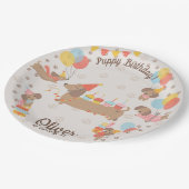 Puppy Verjaardag Pawty Papier Bord (Gekanteld)