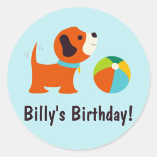 Puppy Verjaardag Sticker
