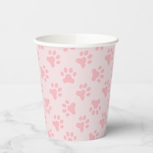 Puppy verjaardagsfeest roze poot print papieren be papieren bekers (Links)