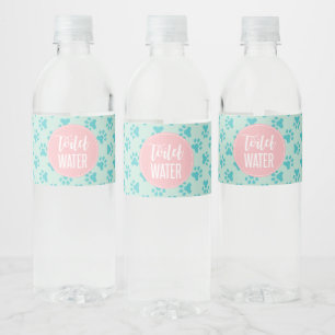 puppy verjaardagsfeestje toilet waterfles labels etiket