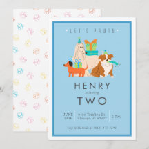 Puppy Verjaardagsfeestuitnodiging - 