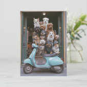 Puppy-verpakt Vespa-avontuur Kaart (Staand voorkant)