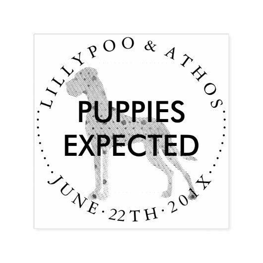 Puppy verwachtings stempels Grote Daan (Design)