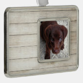 Puppy Verzilverd Kader Ornament (Rechts)