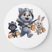 Puppy Weerwolf en vrienden Trick-or-Treating Grote Klok (Voorkant)