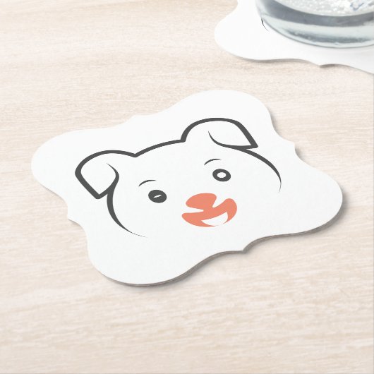 Puppy Wink Kartonnen Onderzetters (Gekanteld)