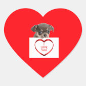 Puppy With I Love You Sign Sticker (Devant)