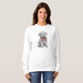 Puppy with Red Bow Sweatshirt Cute Puppy Crewneck (Devant entier)