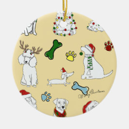 PUPPY XMAS ORNAMNET KERAMISCH ORNAMENT