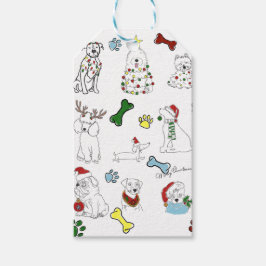 PUPPY XMAS TAG CADEAULABEL