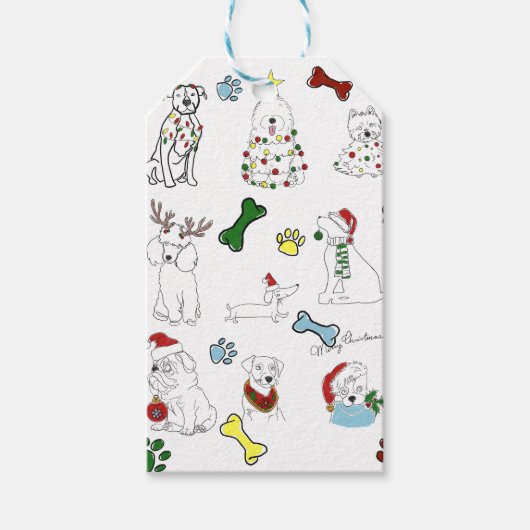 PUPPY XMAS TAG CADEAULABEL (Voorkant)