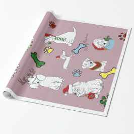 PUPPY XMAS WRAPPING PAPER CADEAUPAPIER