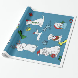 PUPPY XMAS WRAPPING PAPER CADEAUPAPIER