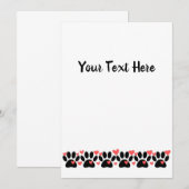 Puppyleenpoten en rode hartenstrook kaart (Voorkant / Achterkant)