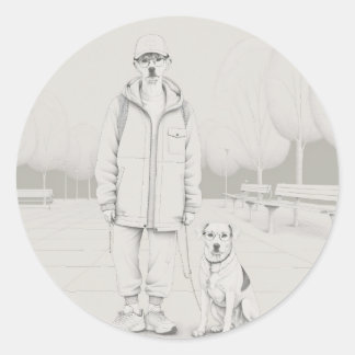 PuppyMan Classic Ronde Stickers