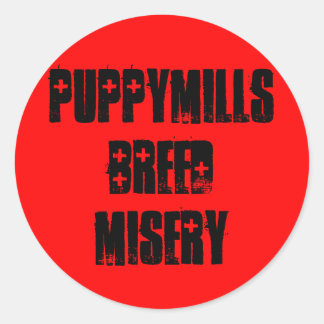 Puppymills Kweek ellende Ronde Sticker