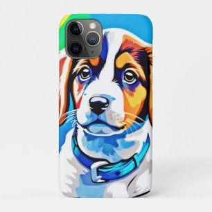 Puppyportret: kleurrijke pup iPhone 11 pro hoesje