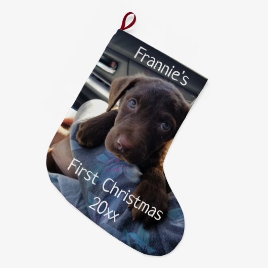 Puppy's eerste kerst grote kerstsok (Voorkant (Hangend))