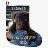 Puppy's eerste kerst grote kerstsok (Voorkant)