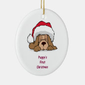 Puppy's eerste kerst keramisch ornament (Rechts)