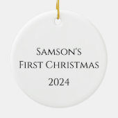 Puppy's eerste kerst keramisch ornament (Achterkant)