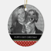 Puppy's eerste kerstboomversieringen keramisch ornament (Links)
