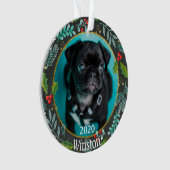 Puppy's eerste kerstfoto ornament (voorkant)