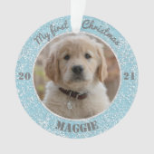 Puppy's eerste kerstfoto ornament (voorkant)