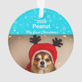Puppy's eerste kerstfoto ornament (achterkant)