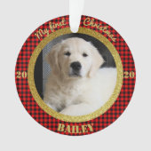 Puppy's eerste kerstfoto ornament (voorkant)