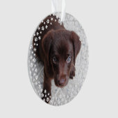 Puppy's Eerste Kerstvakantie Ornament (voorkant)