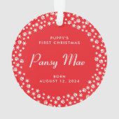 Puppy's Eerste Kerstvakantie Ornament (achterkant)