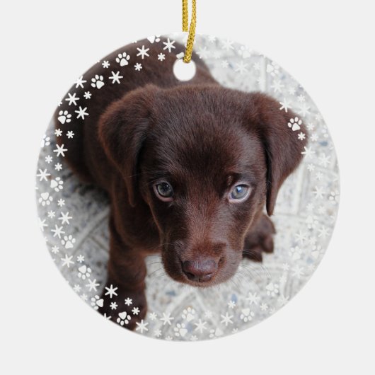 Puppy's Eerste Kerstvakantie Ornament (Voorkant)