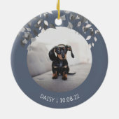 Puppy's eerste kerstWaterverf Keramisch Ornament (Achterkant)