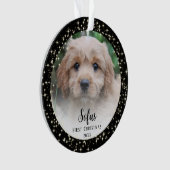 Puppy's eerste kerstzwart ornament (voorkant)