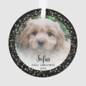 Puppy's eerste kerstzwart ornament (achterkant)