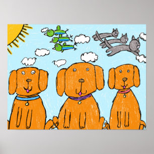 "Puppy's in de Zon" Gelukkig Poster