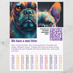 puppy's te koop flyer sjabloon QR code