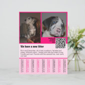 puppy's te koop flyer sjabloon QR code (Staand voorkant)